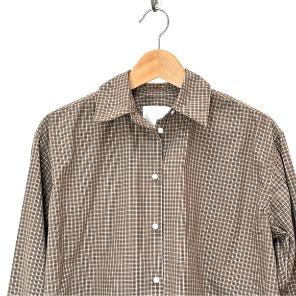 Citizens of Humanity Ana Cropped Shirt Heritage Plaid Size Small Brown - Picture 9 of 13